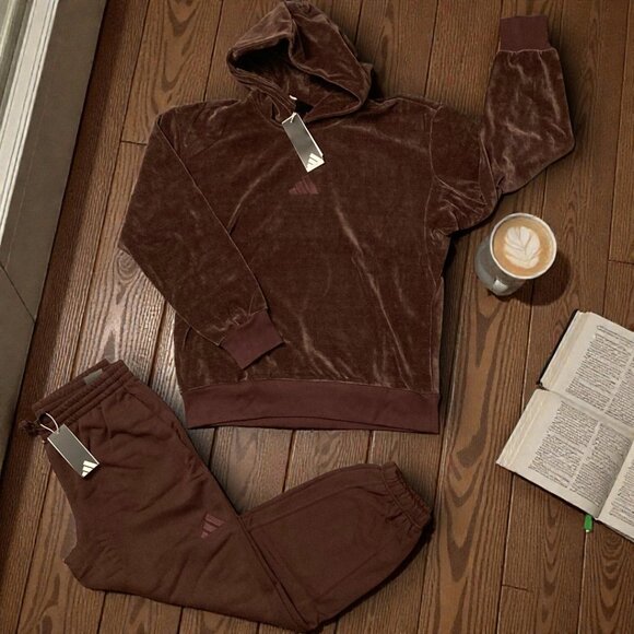 NWT 2 PC SIZE M MEDIUM HOODIE SWEATSHIRT AND JOGGERS MATCHING OUTFIT ADIDAS - Picture 3 of 5